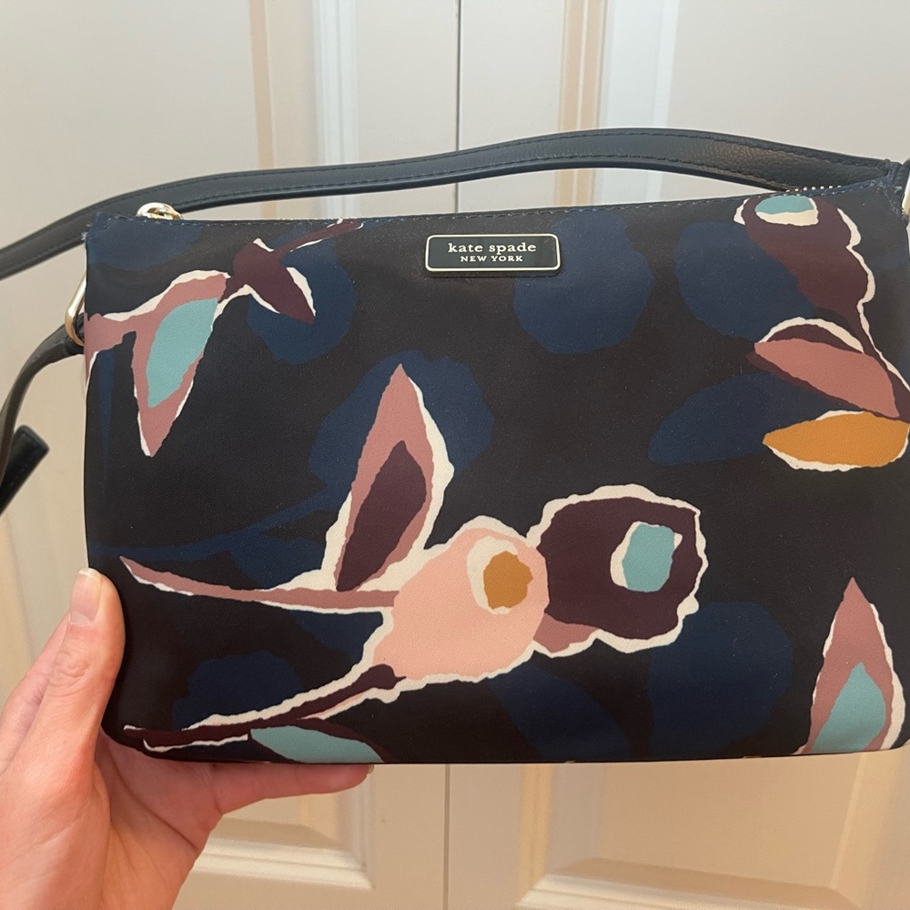 Kate Spade Navy Blue Floral Crossbody Bag